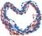 4E's Novelty 72 Pack Beaded Necklace - Red White and Blue Necklace, 4th of July Accessories